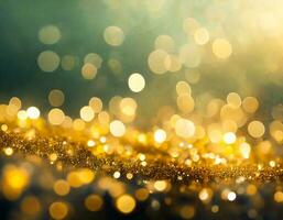 AI generated Gold background with light bokeh. Abstrat background photo