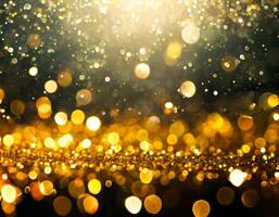 AI generated Gold background with light bokeh. Abstrat background photo