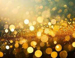 AI generated Gold background with light bokeh. Abstrat background photo