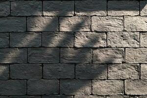 Vintage black brick wall texture background photo