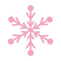 Pink snowflake. Christmas design. Vector illustration isolated on white background