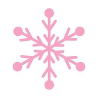 Pink snowflake. Christmas design. Vector illustration isolated on white background