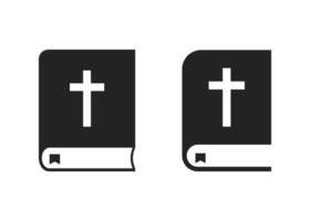 Biblia vector icono conjunto en blanco antecedentes.