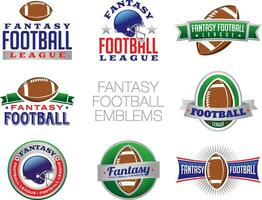 fantasía fútbol americano emblema ilustraciones vector