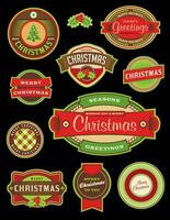 Vintage Christmas Holiday Labels and Badges vector