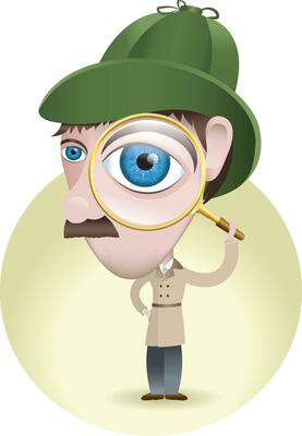Detective Looking for Clues