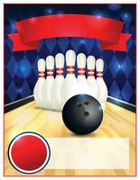 Blank Bowling Flyer Template Illustration vector