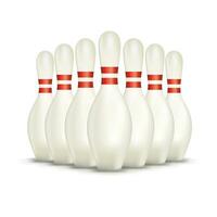 Set of Isolated on White Bowling Pins vector