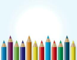 Colorful Border Background of Colored Pencils vector