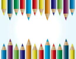 Colored Pencils Border Background Illustration vector