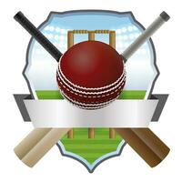 Cricket Bat and Ball Badge Illustration vector