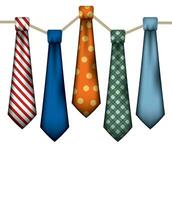 Men's Neck Ties on White vector