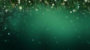 AI generated Merry Christmas green background photo