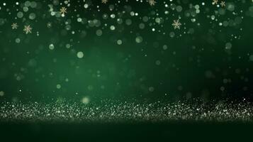 AI generated Merry Christmas green background photo