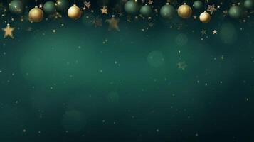 AI generated Merry Christmas green background photo