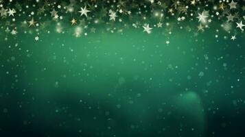 AI generated Merry Christmas green background photo