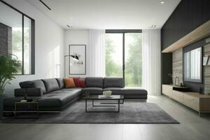 AI generated Modern living room. Pro Photo