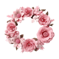 AI generated Flower frame isolated on transparent background png