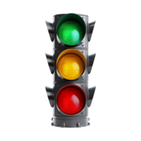 AI generated 3d rendering of traffic lights isolated on transparent background png