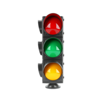 AI generated 3d rendering of traffic lights isolated on transparent background png