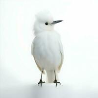 ai generado blanco pájaro linda en blanco antecedentes. alta resolución. ai generativo foto