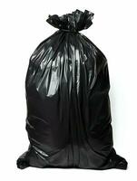AI generated Tied-up full black garbage bag isolated on a white background. High quality. AI Generative photo