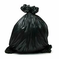 AI generated Tied-up full black garbage bag isolated on a white background. High quality. AI Generative photo