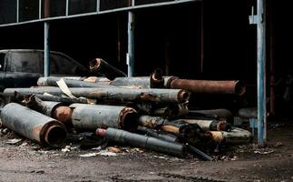 Old used gasification pipes photo