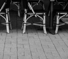 elegant tables and chairs of cafe photo