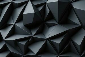 AI generated black geometric shapes. Generative AI photo