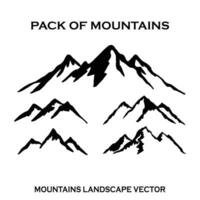 outdoor Mountain silhouette logo set vector