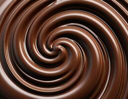 AI generated Melted chocolate swirl background. Generative AI photo