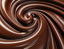 AI generated closeup chocolate swirl. Generative AI photo