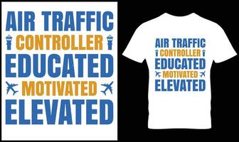 Air traffic controller t-shirt design graphic. vector