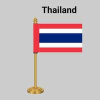 Tailandia bandera con escritorio en pie vector