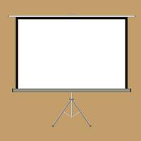 Projector screen with  tripod stand vector