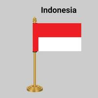 Indonesia bandera con escritorio en pie vector