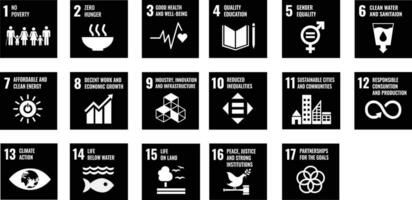 sustainable development goals black and white version vector