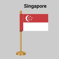 Singapur bandera con escritorio en pie vector