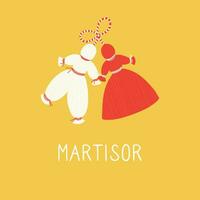 Martisor talisman, traditional accessory for holiday.Martenitsa. Baba Marta Day, Grandma Marta Day. Hello spring. vector