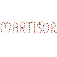 Martisor lettering with striped string red and white. Martenitsa symbol of spring. vector