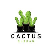 Cactus logo vector desert green plant design elegant style symbol Icon Illustration