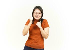 Dance Of Beautiful Asian Woman Isolated On White Background photo