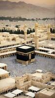 AI generated Kaaba Majesty in Mecca Ramadan and Eid Al-Fitr Serenity photo