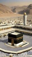 AI generated Eid Al-Fitr Spirit Mecca Kaaba in Ramadan Celebration photo