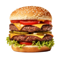 ai genererad utsökt burger png isolerat på transparent bakgrund