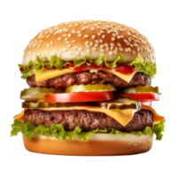 ai genererad utsökt burger png isolerat på transparent bakgrund