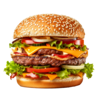 ai generado delicioso hamburguesa png aislado en transparente antecedentes