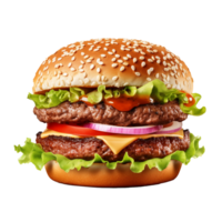 AI generated Delicious burger png isolated on transparent background