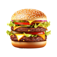 ai genererad utsökt burger png isolerat på transparent bakgrund